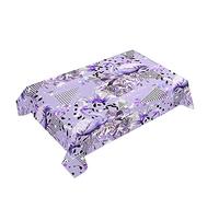 Hearda Nappe de Table Rectangle Anti Tache, Nappe de Cuisine Rectangulaire Impression 3D de Flamant Rose Nappe Impermeable Extérieur, pour Jardin Bar Salle à Manger (Mauve,100x140cm)