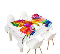 Hearda Nappe de Table Rectangle Anti Tache, Nappe de Cuisine Rectangulaire Impression Papillon 3D Nappe Impermeable Extérieur, pour Jardin Bar Salle à Manger (Graffitis de Couleur,100x100cm)