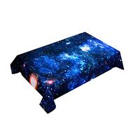 Hearda Nappe de Table Rectangle Anti Tache, Nappe de Cuisine Rectangulaire Motif de Ciel Étoilé 3D Nappe Impermeable Extérieur, pour Jardin Bar Salle à Manger (100x140cm,Ciel étoilé Bleu)