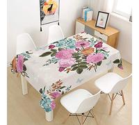 Hearda Nappe Imperméable Polyester, Imprimé Rose/Antitache/Antifouling/Anti-Poussière/Lavable, Nappe de Cuisine de Jardin pour Table rectangulaire/Table à Dinner (Classique,120x120cm)