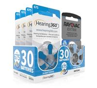 Hearing360 Batteries pour appareils auditifs Rayovac Extra et Hearing360 taille 675 bleu (5 blisters, 30)