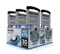 Hearing360 Piles pour implants cochléaires Rayovac Implant Pro+ Taille 675I, autonomie maximale, compatibles avec Tous Les implants cochléaires, sans Mercure ni Cadmium (30 Piles)