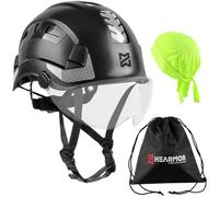 HEARMOR Casque de Chantier Industriel pour Adulte - Certification EN397 et EN12492 - Absorption des Chocs - Résistance à la pénétration - Visières Transparentes ou fumées