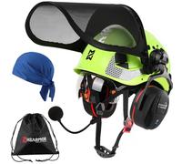 HEARMOR VOLTEK Casque de sécurité forestière en ABS avec Bluetooth 5.3 Shield LD HM, protection complète de la tête, des yeux, du visage et de l'ouïe, design ventilé confortable et résistant aux chocs