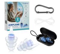 Hearprotek Bouchon Oreille Avion, 2 Paires Réutilisable Bouchons d'oreille Anti-pression, 24db Anti Bruit Protection Auditive - Accessoire Voyage Avion pour Adultes (Taille M&L)
