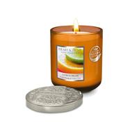 HEART & HOME - Bougie parfumée à base de cire naturelle de soja pour la maison - Petite jarre Agrumes pressés - Durée de combustion 30h - Cadeau, décoration et parfum pour la maison - pot en verre