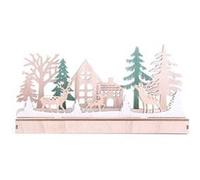 Heart of the home - Décoration de Noël à poser en bois maison Forest Deco - Beige et vert - Forest Deco Vert G