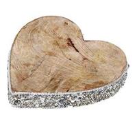 Heart of the home - Décoration de Noël en bois Coeur Natural - Argent - Noël givré Argent G