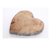 Heart of the home - Décoration de Noël en bois Coeur Natural - Argent - Noël givré Gris G