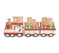 Heart of the home - Décoration de Noël en bois Santa Train - Beige et rouge - Xmas Tradi Beige G