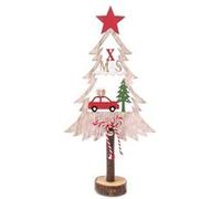Heart of the home - Décoration de Noël en bois sapin et voiture Xmas Tradi - Rouge - Xmas Tradi Beige G