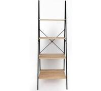 Heart of the home - Etagère industrielle Ladder - L. 60 x H. 180 cm - Marron chêne - Ladder Noir G