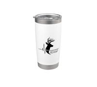 Heart Of The Hunter Heartbeat Bull Elk Hunting Slogan Gobelet isotherme en acier inoxydable double paroi