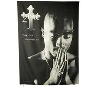 Heart Rock - Drapeau 2Pac Only God Can Judge Me, qualité Italienne, matériaux résistants et Couleurs Vives - Fabriqué en Italie [100% Polyester - 110 x 75 cm]