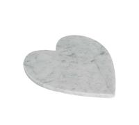Heart Shaped Marble Hot Food Dish Trivet / Cheese Board - 230x270mm - White