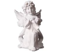 Heart Tong Sculpture d'ange en prière avec Mains adorantes, Statue en résine Blanche de 20,5 cm pour autel de prière, Tombe et crèche de Noël (B)