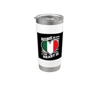 Heart with the flag of Italy Gobelet isotherme en acier inoxydable double paroi