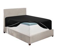 Hearth & Harbor Drap-Housse Noir pour très Grand lit californien, Poche très Profonde Uniquement, Drap-Housse en Microfibre 1800, pour Matelas allant jusqu'à 61 cm d'épaisseur
