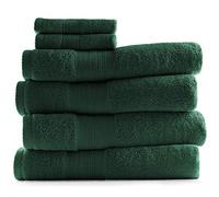 Hearth & Harbor Lot de 6 Serviettes de Bain pour Salle de Bain, 100% Coton filé à l'anneau, Ultra Douces et très absorbantes, (4 Serviettes de Bain, 2 débarbouillettes), Vert Chasseur