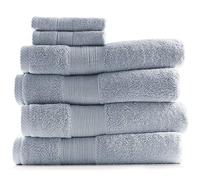 Hearth & Harbor Lot de 6 Serviettes de Bain Ultra Douces et très absorbantes, en Coton, Bleu Glacier
