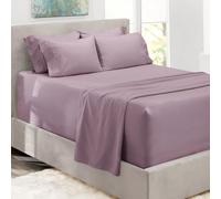Hearth & Harbor Parure de lit 6 pièces à Poches très Profondes, Convient aux Matelas de 45,7 à 61 cm de Profondeur, draps à Poches très Profondes, pour Grand lit, Violet poudré