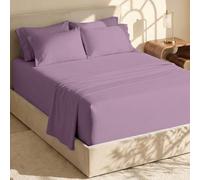 Hearth & Harbor Parure de lit 6 pièces à Poches très Profondes - Convient aux Matelas de 45,7 à 61 cm de Profondeur - Draps à Poches très Profondes - pour Grand lit - Lavande