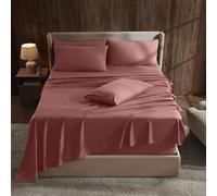 Hearth & Harbor Parure de lit 6 pièces à Poches très Profondes, Convient aux Matelas de 45,7 à 61 cm de Profondeur, draps à Poches très Profondes, pour très Grand lit, Argile Rose
