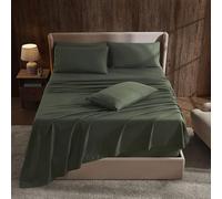 Hearth & Harbor Parure de lit 6 pièces à Poches très Profondes pour très Grand lit californien, Convient aux Matelas de 45,7 à 61 cm de Profondeur, draps à Poches très Profondes - Vert Olive