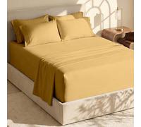 Hearth & Harbor Parure de lit 6 pièces - Drap-Housse Extra Profond pour Matelas de 45,7 à 61 cm de Profondeur., Camel, King
