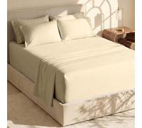 Hearth & Harbor Parure de lit 6 pièces - Drap-Housse Extra Profond pour Matelas de 45,7 à 61 cm de Profondeur., crème, Twin XL