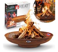 HEAT Bol de feu 80 cm - Bols de feu pour le jardin - Foyer Outdoor & Tonneau de feu - Bol de feu avec grille opt. en acier de haute qualité - Corbeille de feu pour le jardin - 80x80x16 cm