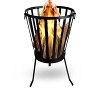 Heat Outdoor Living Brasero Rond sur Pieds pour Jardin - Foyer Extérieur en Acier Noir - 35 x 35 x 57 cm