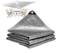 Heat Reflective Tarp, Sun Blocking Privacy Screen Shade Cover | Breathable Aluminum Shade Mesh for Garden Patio Fence Balcony Outdoor Porch Backyard Greenhouse