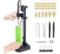 Heat Set Insert Press Tool vertical avec fer à souder 90W - Inclut 30 inserts filetés en laiton et une pointe Heat Set, compatible avec PLA, ABS, PETG pour composants imprimés en 3D et pièces en plast