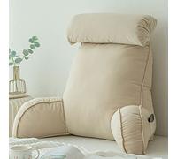 HEATHE Oreiller De Lecture avec Accoudoirs,Grand Lit Dossier Coussin,avec Repose Nuque,pour Le Soutien du Dos et du Cou Pendant la Lecture - 75×40×50cm/29.5×15.75×19.7″
