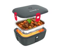 HeatsBox Go 2.0 Boite Chauffante Repas Électrique Mobile, sans BPA, Contrôle par Application, Batterie Intégrée, Bol Anti-Fuite Gamelle Chauffante en Acier Inoxydable (925 ml), 100 W, 55-85 °C - Gris