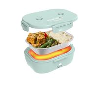 HeatsBox Go Kids Lunch Box Chauffante pour Enfants, Récipient en Acier Inoxydable de 540 ml, Batterie Intégrée 100 W et Contrôle via Application, Chauffe-Repas Portable pour École/Voyages - Vert