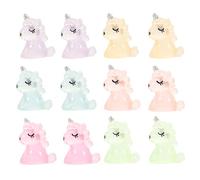 HEATSHAKING 12 Pièces Ornement Licorne en Résine Lumineux Le Noir Figurine Kawaii pour Décoration DIY Scénique et Voiture Finition Soignée Couleur Aléatoire