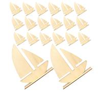 HEATSHAKING 24 Pièces Kit de Bricolage Voilier en Bois Brut Surface Blanche Facile à Peindre, Outil de Moule Spécial, pour Sessions DIY la Maison