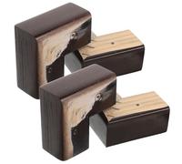 HEATSHAKING 4 Pièces Pied de Meuble et Facilité de Nettoyage Améliorée Marron en Bois Massif de L Résistance à L'humidité Style Naturel Scandinave pour Canapé et Table Cuisine