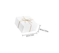 HEATSHAKING Boîtes Présents en Papier Blanc Design Carré Simple Lot de 12 avec Couvercle et Corde en Coton, Boîte Stable pour Mariage ou Fête