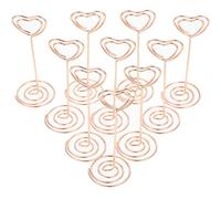 HEATSHAKING Clips de Menu Porte-numéros cœur métal Or 24 pièces Base Spirale pour décoration de Table et Utilisation au Bureau