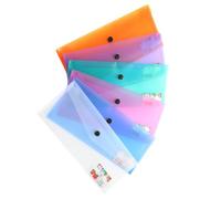 HEATSHAKING Lot de 6 Pochettes Plastiques en PP Couleur Aléatoire avec Bouton Pression, Faciles à Transporter, pour Classement et Organisation des Documents à L'école