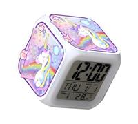 HEATSHAKING Réveil Numérique Alarme Silencieuse en Plastique LED Multicolore Design Créatif et Moderne pour Chambre à Coucher ou Bureau