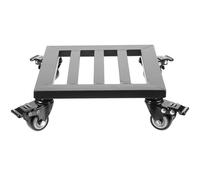 HEATSHAKING Support Métallique pour Plantes avec roulettes Noires, Plateau Mobile en Fer et Plastique, Chariot Déplace-Pot pour Jardin et Pelouse