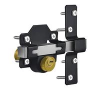 HeavenBird Verrou de porte à tirage long, 70 mm, double verrouillage, en acier inoxydable, serrure de porte pour portes en bois, 5 clés