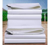 Heavy Du Bâche imperméable - Housse d'extérieur blanche pour abri de jardin, caravane, remorque et toit - Œillets encastrés, feuille de protection de 1 x 1 m pour une utilisation par tous les temps