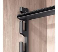 Heavy Du Barre de penderie réglable - Double tringle avec rainures pour suspendre les vêtements - 154,9 cm - Idéal pour manteaux et vêtements - Noir
