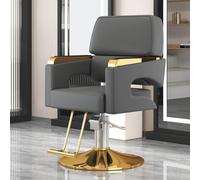 Heavy Du Chaises de barbier classiques pour salon de coiffure à 360 ° Hauteur réglable Base stable Gris Beau Chaise de spa
