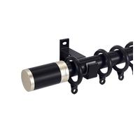 Heavy Du Ensemble de tringles à rideaux en métal noir avec supports muraux amovibles en aluminium robuste 440 cm (4 x 110 cm) pour portes et décoration d'intérieur
